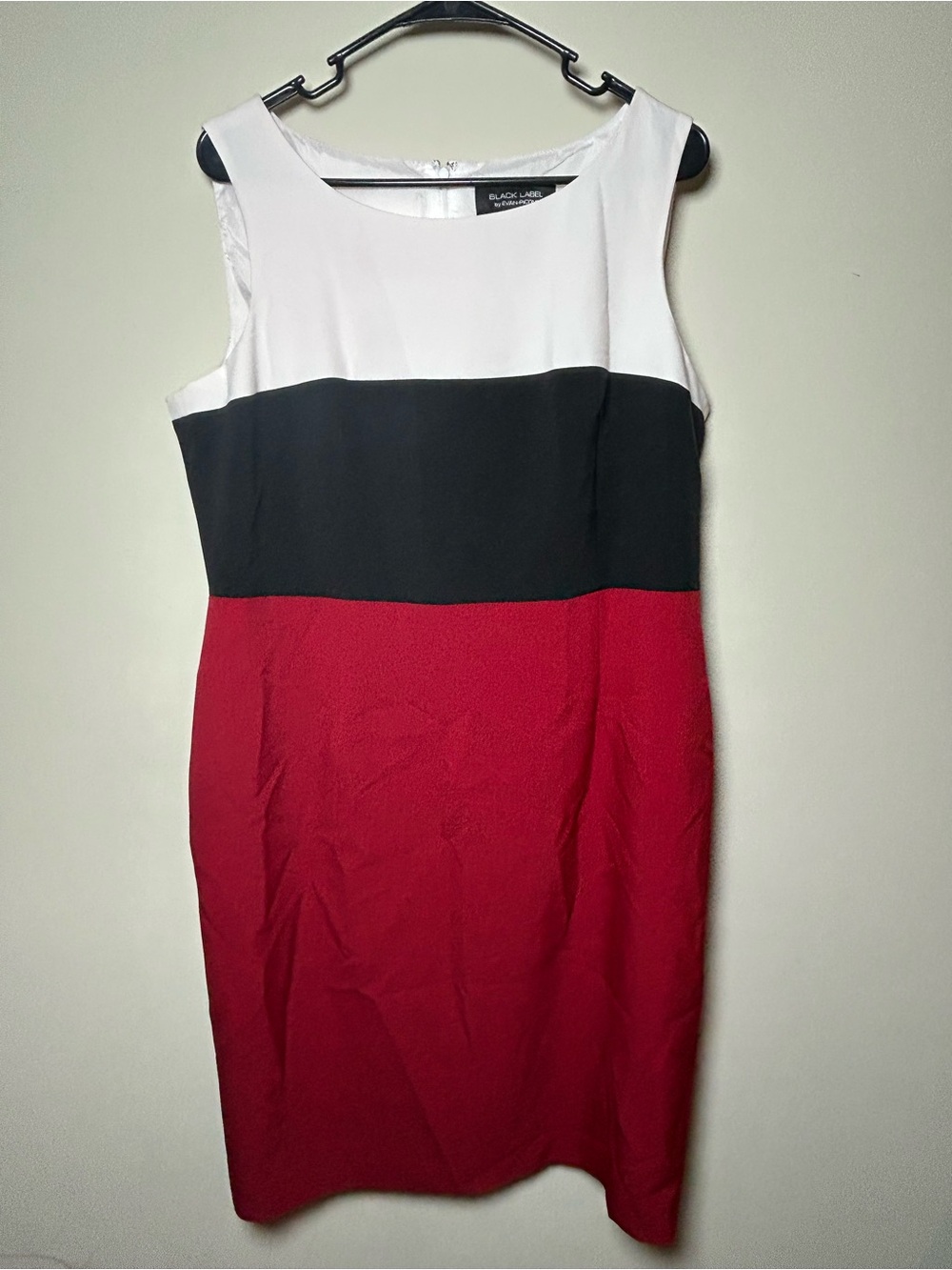 Black Label Evan Picone Color block Sheath Dress - Red/Black/White, Sz 14